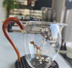 容山堂變色玻璃公道杯新款分茶器茶盅茶具泡茶公杯茶海單個(gè) 變色寒梅玻璃公道杯-琥珀色 曬單實(shí)拍圖