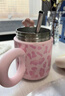 希樂(lè )（cille）保溫杯女生高顏值460ml馬克杯兒童生日禮物可愛(ài)吸管咖啡桌面水杯 曬單實(shí)拍圖