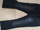 MON-LIST牛仔褲男士春秋季微喇修身美式高街直筒百搭褲子MLK04黑灰S 曬單實(shí)拍圖