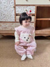 G.duck童裝嬰兒衣服春秋季新生兒連體衣女寶寶外出服春裝爬服嬰幼兒套裝 粉色 100cm 曬單實(shí)拍圖