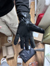 者也 加絨加厚防寒保暖手套 PU皮珊瑚絨 三道筋款 男女秋冬季 黑色 均碼 曬單實(shí)拍圖