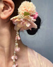 默研（MOYAN）布藝花朵仿珍珠流蘇發(fā)夾超仙甜美小清新氣質(zhì)鴨嘴夾小眾感發(fā)飾 鴨嘴夾-粉色 曬單實(shí)拍圖