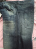 太平鳥(niǎo)男裝牛仔褲秋季寬松直筒全棉磨破長(cháng)褲深色復古水洗潮 牛仔藍色批 32 曬單實(shí)拍圖
