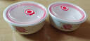 美克杰陶瓷保鮮碗 微波爐飯盒 保鮮盒帶蓋上班帶飯密封碗冰箱儲物碗 2個(gè)【6英寸大碗】 富貴牡丹 曬單實(shí)拍圖