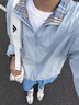 啄木鳥(niǎo)輕薄防曬衣男夏季通勤穿搭拼接翻領(lǐng)速干騎行運動(dòng)外套 藍色 XL （建議130-150斤） 曬單實(shí)拍圖