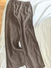 Olrain【5折】醋酸針織休閑褲女裝春季新款通勤寬松顯瘦長(cháng)褲 咖色 M 160/68A/M 曬單實(shí)拍圖