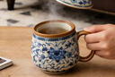 叁旬（sanxun）青花纏枝蓮汝窯馬克杯陶瓷個(gè)人專(zhuān)用茶水分離杯辦公室泡茶杯子 青花纏枝蓮_米黃汝窯（元寶）泡茶杯【簡(jiǎn)裝】 曬單實(shí)拍圖