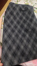 紅袖（hopeshow）撞色格紋半身裙2025冬季新款女裝復古風(fēng)氣質(zhì)百搭顯瘦輕熟直筒裙 藏青格915 M 曬單實(shí)拍圖
