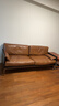 NORHOR進(jìn)口原版Root Branch/北歐表情/中古復古焦糖色YUZU實(shí)木真皮沙發(fā) 煙熏橡木駝色2m款 現貨 曬單實(shí)拍圖