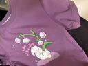 饞嘴狗（CHANZUIGOU）童裝女童紫色小兔抗菌涼感T恤2026夏季新款洋氣上衣百搭款 紫色 130 cm 曬單實(shí)拍圖