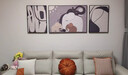 卓爾不凡大象現代簡(jiǎn)約客廳裝飾畫(huà)高級感沙發(fā)背景墻掛畫(huà)抽象黑白三聯(lián)墻壁畫(huà) T137534 35*50/70*50/35*50（適合2米左右沙發(fā)） 高清質(zhì)感藝術(shù)油畫(huà)布+PS環(huán)保邊框 摩登黑框 曬單實(shí)拍圖