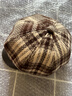 啄木鳥(niǎo)（TUCANO）帽子女小香風(fēng)毛呢質(zhì)感格子紋鴨舌八角帽英倫風(fēng)貝雷畫(huà)家帽春秋帽子 棕帽檐淺棕 均碼 (55-59cm) 曬單實(shí)拍圖