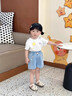 班喜迪女童牛仔短褲夏季2026新款洋氣女寶寶薄款冰絲褲兒童寬松褲子夏裝 花朵 80 曬單實(shí)拍圖