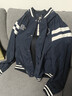 安踏【林孝埈同款】美式棒球服夾克生活運動(dòng)復古男子單茄克梭織外套 深夜藍-2 XL (男180) 曬單實(shí)拍圖