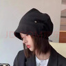 十竹帽子冬季女大頭圍堆堆帽韓版時(shí)尚套頭產(chǎn)婦做月子帽顯臉小包頭冷帽 黑色【四季款/抽繩可調節】 曬單實(shí)拍圖