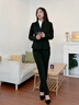 晨芙職業(yè)西裝外套女商務(wù)面試正裝白領(lǐng)銷(xiāo)售西服套裝經(jīng)理酒店前臺工作服 黑色西裝+20632白襯衫+西褲 M 建議90-100斤 曬單實(shí)拍圖