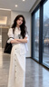 溫格芳連衣裙女2026春季新款小個(gè)子韓系穿搭高級松弛感時(shí)尚套裝氣質(zhì)長(cháng)裙 白色套裝 M 曬單實(shí)拍圖