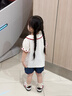 幼歌（YOUGE）女童奶油櫻桃洗水棉襯衫兒童夏季輕薄軟牛仔短褲套裝潮 奶油櫻桃 上衣 100 cm 曬單實(shí)拍圖
