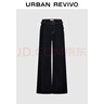 UR2025秋季新款女裝休閑復古木耳邊闊腿牛仔長(cháng)褲UYY850246 曬單實(shí)拍圖