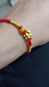 中國黃金（CHINA GOLD）黃金手鏈足金五馬送福手鏈男女生肖馬本命年紅手繩生日禮物送女友 今/次日達*【馬上有?！孔憬鸺t繩手鏈 約0.2g 曬單實(shí)拍圖