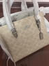 蔻馳（COACH）奧萊女士女包經(jīng)典標志MOLLIE 25號托特包單肩斜挎包手提包禮物 SV/沙黃色/灰褐色 曬單實(shí)拍圖
