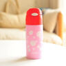 膳魔師（THERMOS）兒童保溫杯304不銹鋼防漏便攜吸管杯寶寶上學(xué)帶背帶杯套防摔送禮 FHL-402F(PK-R) 曬單實(shí)拍圖