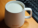 傳旗陶瓷馬克杯帶勺蓋咖啡杯牛奶杯早餐杯辦公杯男女茶杯描金白400ml 曬單實(shí)拍圖