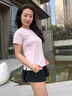 安踏運動(dòng)短袖T恤女2026年春夏季新款冰絲速干透氣健身能量T休閑上衣女 剛柔粉7116-6【新品透氣速干】 L 曬單實(shí)拍圖