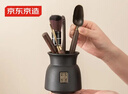 京東京造茶具配件 茶道六君子套裝功夫茶具福順黑檀實(shí)木茶針養壺筆茶夾 曬單實(shí)拍圖