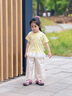 班喜迪女童短袖t恤夏季2026新款女寶寶洋氣公主薄款上衣兒童夏裝小童裝 淺黃 100 曬單實(shí)拍圖