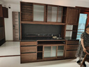 盤(pán)柁（pantuo）北美黑胡桃餐邊柜實(shí)木巖板儲物柜客廳一體靠墻展示柜北歐高柜酒柜 240組合柜 曬單實(shí)拍圖