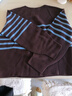 優(yōu)衣庫女裝3D棉質(zhì)圓領(lǐng)條紋針織衫/毛衣毛衫484504 37 栗色 XL 曬單實(shí)拍圖