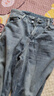 【高腰顯瘦】秋冬熱賣(mài)爆款高腰顯瘦寬松直筒牛仔褲新款女裝褲子 藍灰色 常規 L 【110-120斤】 曬單實(shí)拍圖
