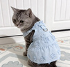 嬉皮狗（hipidog）寵物田園花邊領(lǐng)牽引連衣裙貓咪布偶美短夏季薄款寵物貓咪裙子衣服 邦迪藍 M （建議體重5-8斤） 曬單實(shí)拍圖