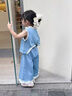 G.duck小黃鴨童裝女童夏裝套裝兒童服裝夏季薄款牛仔兩件套女孩夏天衣服 淺藍色 90 cm 曬單實(shí)拍圖