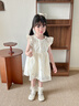 幼歌（YOUGE）夏季新品嬰幼兒甜美法式精致繡花清涼無(wú)袖連衣裙 花漾白（73-80三角爬） 100 cm 曬單實(shí)拍圖