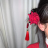 紅妝諾復古紅玫瑰流蘇發(fā)簪新中式高級感古風(fēng)發(fā)簪女漢服旗袍盤(pán)發(fā)簪子禮物 F3898紅玫瑰扇子流蘇發(fā)簪 曬單實(shí)拍圖