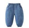 齊齊熊（ciciibear）[防褪色]齊齊熊寶寶軟牛仔褲春裝男童褲子春秋款兒童長(cháng)褲休閑褲女 牛仔藍 90 曬單實(shí)拍圖