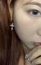 BJYL菱形十字架耳環(huán)男士單只潮流耳釘男生耳墜小眾設計感高級百搭耳飾 單只 曬單實(shí)拍圖