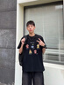 STA夏季新品卡通印花2026男女款美式短袖純棉半袖圓領(lǐng)T恤衫體恤衫潮 黑色 M 曬單實(shí)拍圖