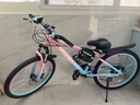 永久山地自行車(chē)成人山地車(chē)學(xué)生鋁合金變速油碟剎內走線(xiàn)男女士單車(chē)賽車(chē) 輻條/炫彩粉【輕量鋁架 加厚車(chē)座】 24寸【適合：140-170cm】 24速【定位變速器】 曬單實(shí)拍圖