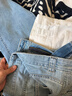 森馬（Semir）森柔|牛仔褲女夏季半松緊腰長(cháng)褲ins潮顯瘦女士直筒褲103325124002 曬單實(shí)拍圖