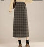 TERRE BLEUE高腰半身裙女顯瘦中長(cháng)裙2025秋冬季新款百搭氣質(zhì)復古格子毛呢裙女 曬單實(shí)拍圖