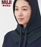 MUJI減輕頸部刺癢感美利奴羊毛混巴拉克拉法帽 帽子 25年冬季 灰色 曬單實(shí)拍圖