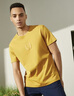 奧索卡戶(hù)外短袖T恤男夏季新款冰鎬印花棉T恤圓領(lǐng)簡(jiǎn)約短袖 淺黃-102 L 175 曬單實(shí)拍圖