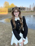 詩(shī)丹蕊小香風(fēng)復古假兩件上衣女新款2026小個(gè)子穿搭高腰半身裙兩件套裝春 黑色外套+白色半裙 均碼 【可備注碼數】 曬單實(shí)拍圖