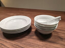 富玉玲瓏瓷套裝中國風(fēng)碗盤(pán)餐具 中式碗碟組合高檔景德鎮餐具整套家用 玉牡丹套裝 12頭 曬單實(shí)拍圖