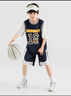 多多家男童運動(dòng)網(wǎng)眼套裝夏季兒童假兩件短袖褲子中大童時(shí)尚帥氣籃球服 曬單實(shí)拍圖