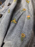 茵曼（INMAN）彩色刺繡花卉牛仔外套2026春季女裝新款休閑寬松工裝夾克上衣 牛仔藍 S 曬單實(shí)拍圖