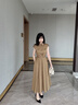 歌力思（ELLASSAY）【復古棉感襯衫裙】2026夏季新款簡(jiǎn)約工裝風(fēng)中長(cháng)款連衣裙女Y027 咖栗色 S 曬單實(shí)拍圖